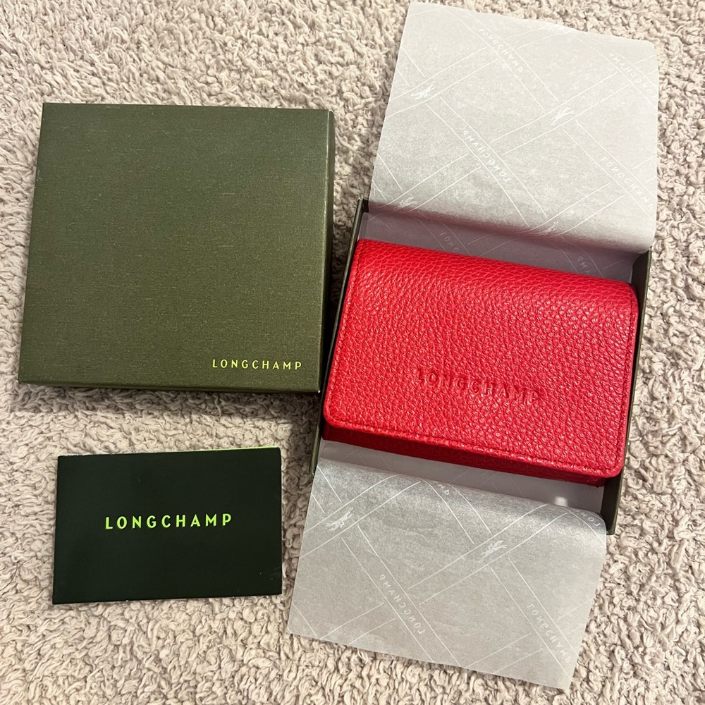 Longchamp Le Foulonné wallet in Love (red) New in Box
